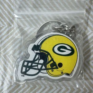 VTG Green Bay Packers‎ Acrylic NFL helmet keychain Image same on both sides